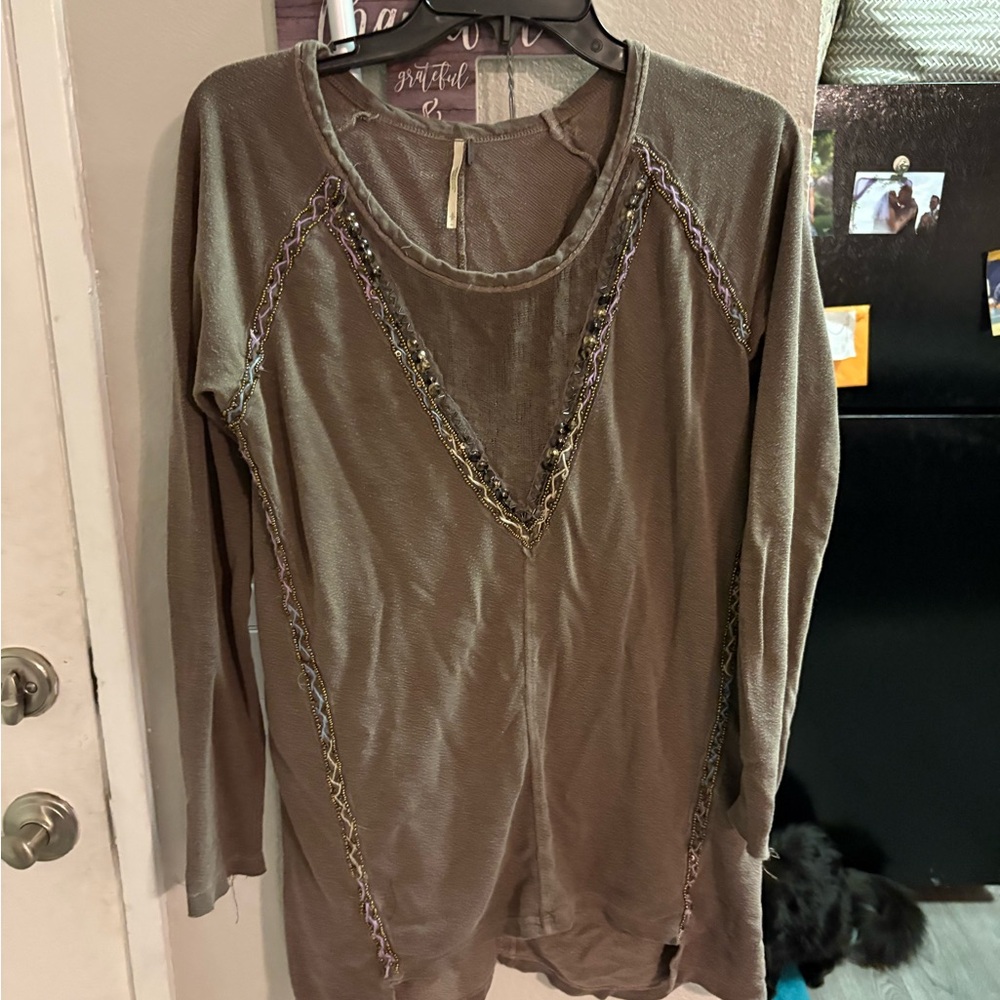 Women's Brown Long Sleeve Top